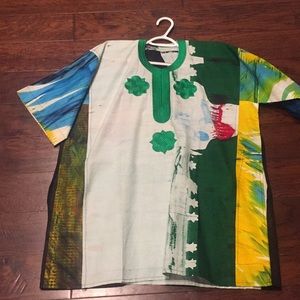 Multicolored Traditional African Print Dashiki